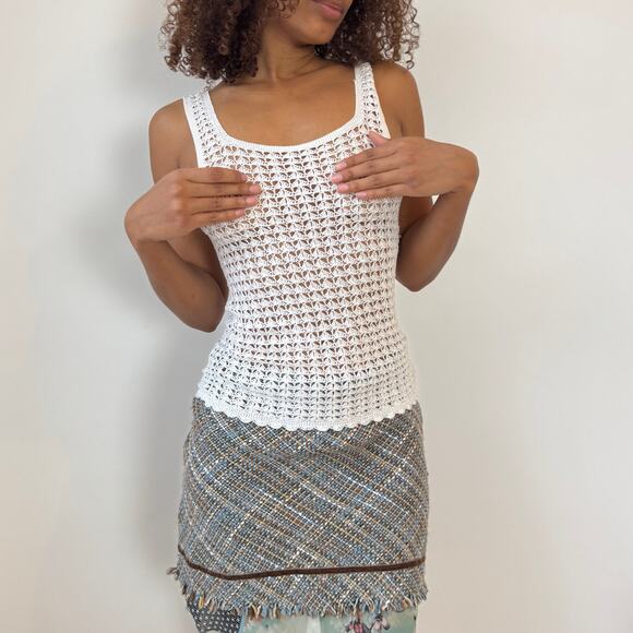 Vintage Euro crochet tank top (S) - Picture 2 of 7
